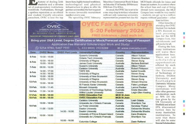 ARTICLE IN LE DEFI QUOTIDIEN-MONDAY 12 FEB 2024 PAGE 38-on ‘OVEC has all the market know-how’