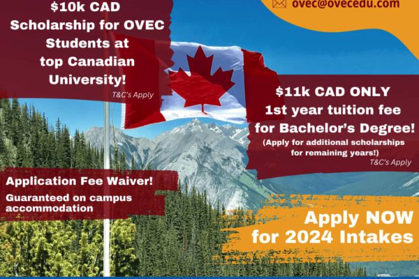 $10k CAD Scholarship at Top Canadian university, first year tuition fee at $11k CAD only