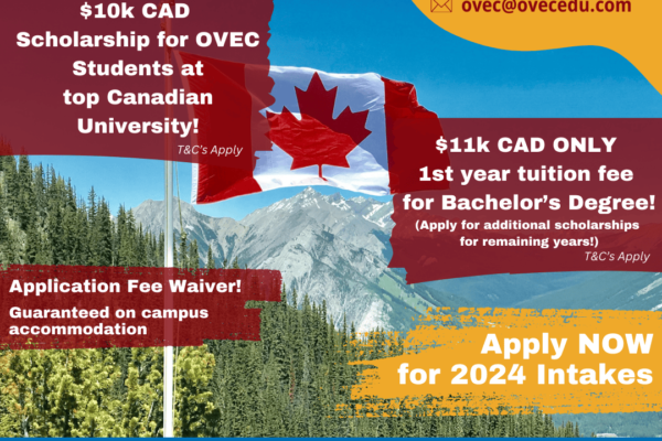 $10k CAD Scholarship at Top Canadian university, first year tuition fee at $11k CAD only