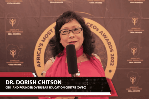 Dorish Chitson awarded the AFRICA’s MOST RESPECTED CEOs AWARD 2022