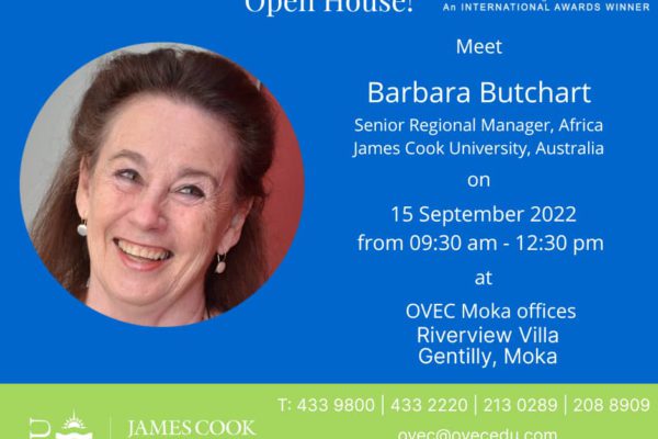 James Cook University, Australia, OPEN DAY @ OVEC Moka – Thursday 15th September 2022