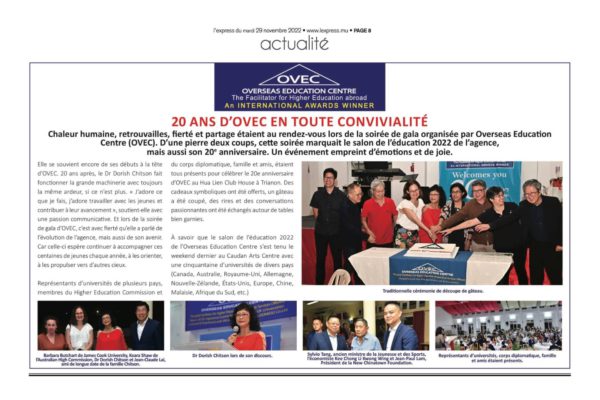 20 ans d’OVEC en toute convivialite