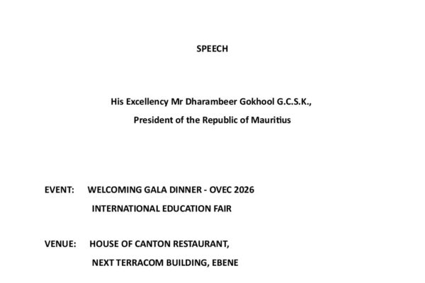 OVEC 2026 – Welcoming Gala Dinner of OVEC Education Fair – Speech by H.E. D