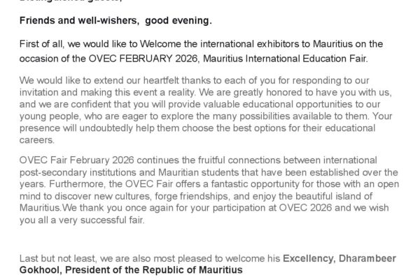 OVEC FEB 2026 – GALA DINNER SPEECH OF DORISH, CEO OF OVEC