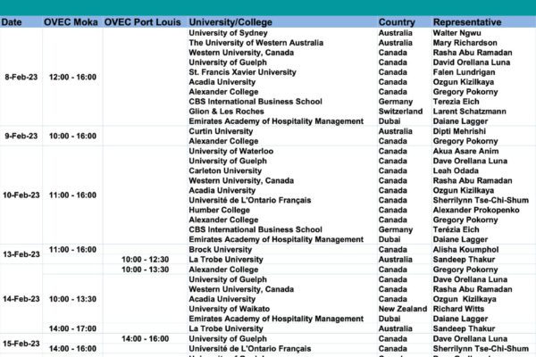 On the Spot Admissions, Open Days & Follow Up Sessions at OVEC Offices