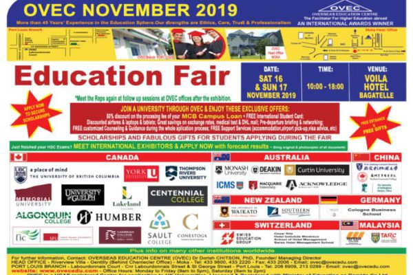Upcoming OVEC Education Fair – Saturday 16th and Sunday 17th November 2019 — DO NOT MISS OUT!
