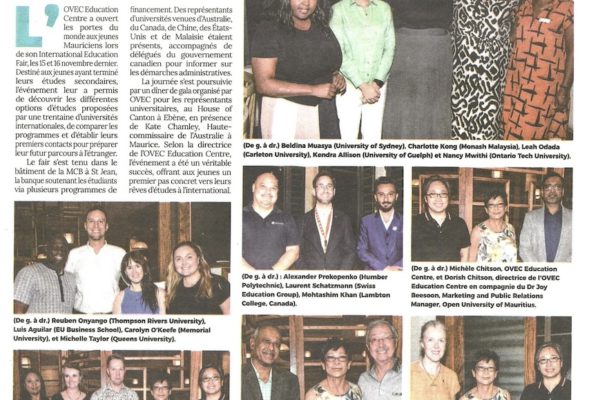 OVEC in the news – Le Dimanche-L’Hebdo – Fair November 2025 – Gala Dinner